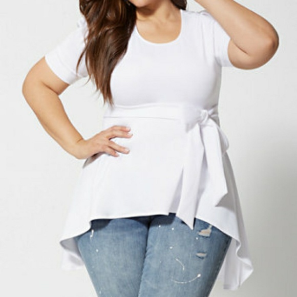 Fashion to Figure Tops - F2F Noelle high-low scuba top